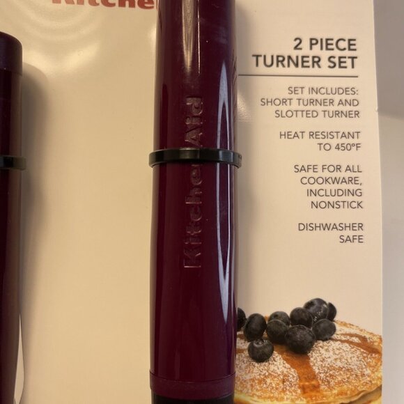 New KitchenAid Purple Boysenberry Plum 2 Piece Lifter Turner Set (HBRA) - Picture 3 of 5